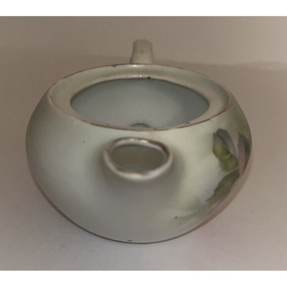 vintage rs prussia hand painted roses porcelain covered cream & sugar with spoon - Picture 6 of 16